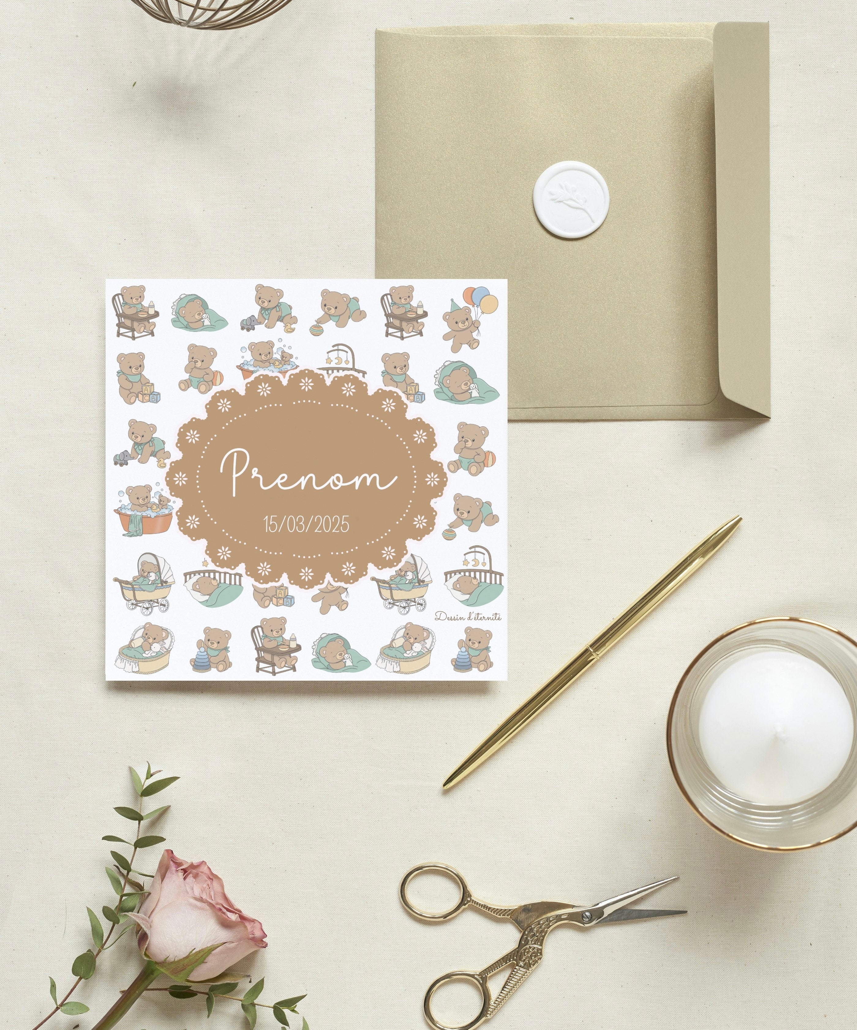 Faire part de naissance Oursons