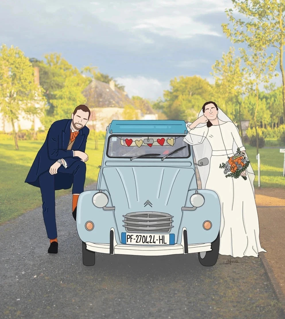 Illustration sur-mesure maisons / voitures